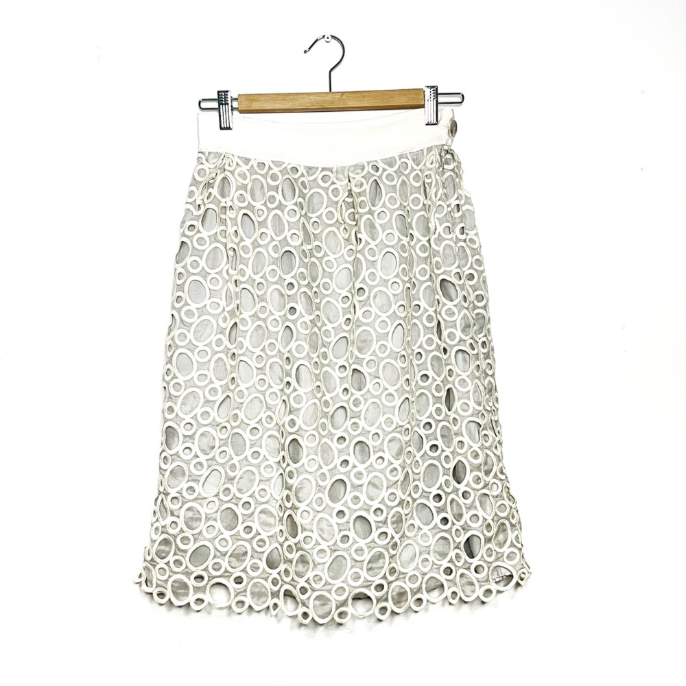 Robert Rodriguez | Cream Lace Cutout Skirt